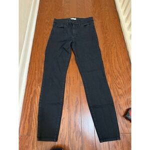 Madewell High Riser Skinny Jeans Black Denim Size 31 E1835 High Waisted Womens
